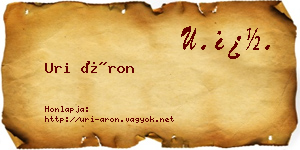 Uri Áron névjegykártya